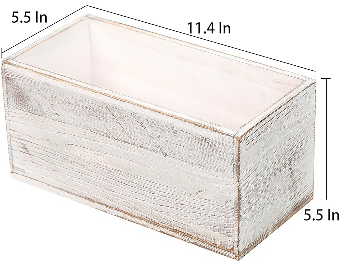 ExoLiry Rustic White Washed Wood Mail Box Storage Holder File Organizer - Image 6