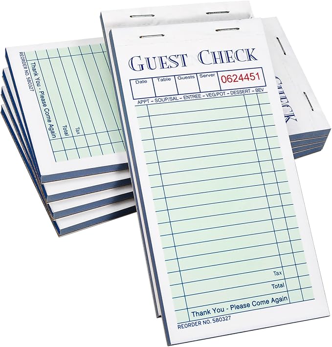 Guest Checks Server Note Pads 300 Sheets by DINIZON