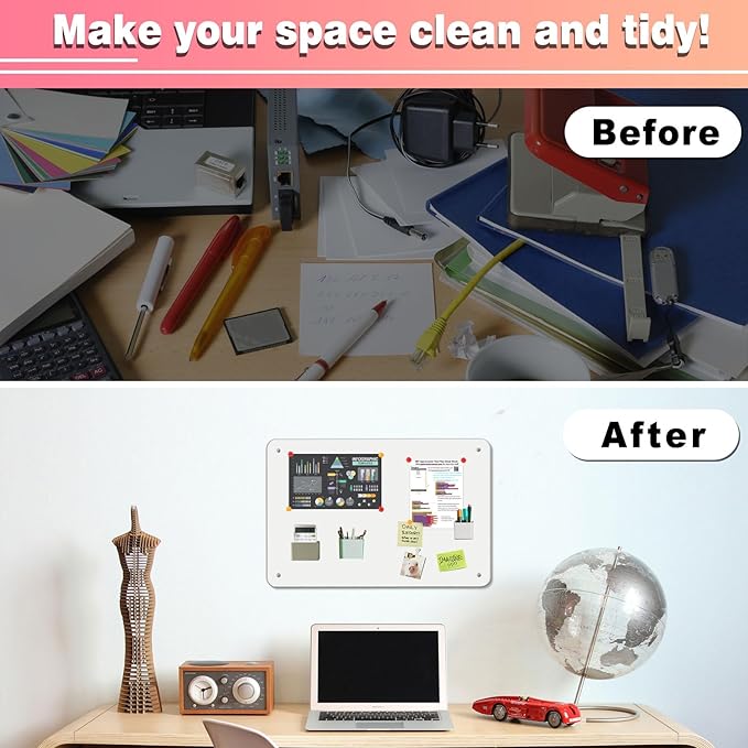 4 Pack White Magnetic Board, 17.5" x 11.4" Magnet Bulletin Board to Display - Image 5