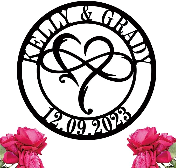 efcustomgifts Metal Infinity Heart Name Sign, Personalized Wedding Gifts by efcustomgifts