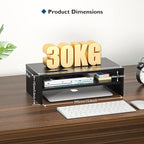 BONTEC Wooden Monitor Stand Riser, 2-Tier Desk Shelf - Image 4