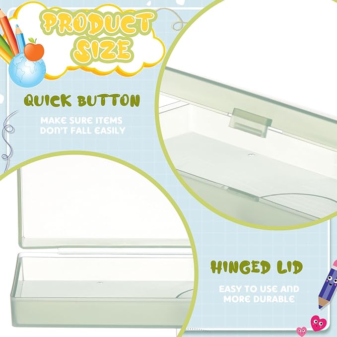 Fainne 24 Pcs Plastic Pencil Case Bulk Pencil Boxes Plastic Stationery Case - Image 3