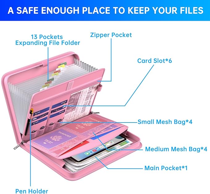 ENGPOW Accordion File Organizer, Fireproof Expanding File Folder - Image 5
