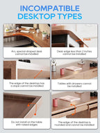 NODOCA No Drill Under Desk Cable Management Tray, Punch-Free Clamp on, Metal - Image 8