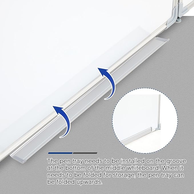48” x 18” Foldable Whiteboard Dry Erase Board Large Tri Folding Whiteboard - Image 6