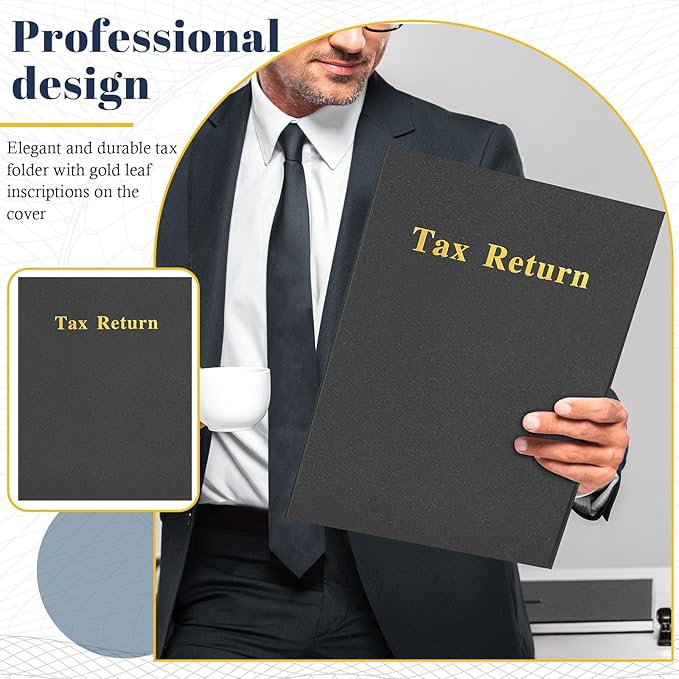 Harloon 40 Pcs Tax Return Folders 12 x 9 Inches 2 Pocket Folders Bulk Gold Foil - Image 6