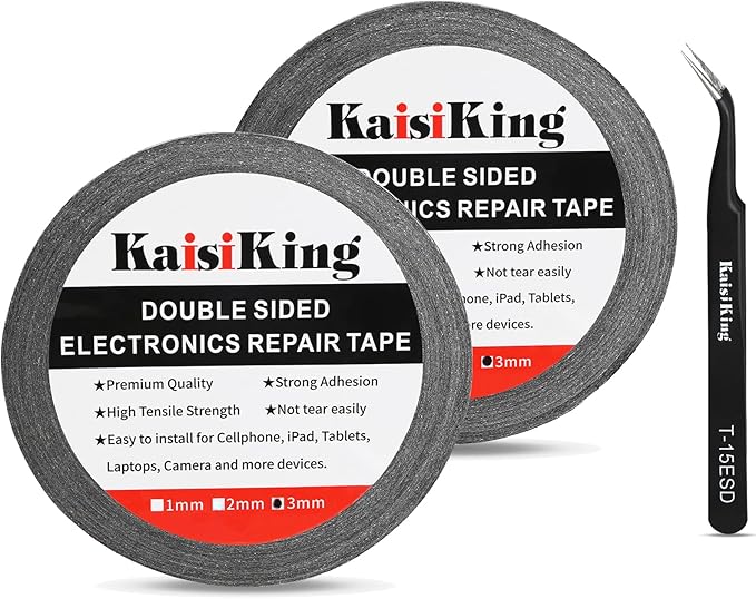 Kaisiking 2pcs 3mm x 50M LCD Repair Tape Phone Screen Adhesive Tape LCD Touch by kaisiking