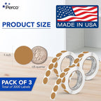 Perco Kraft Brown 1-Inch Round Circle Dot Sticker Labels - Image 2