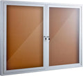 Homezelle Enclosed Cork Bulletin Board 48"x36" Outdoor Weatherproof Cork by Homezelle