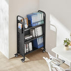 VEVOR Rolling Library Book Cart, 330 lbs Capacity, 30.3 x 15 x 48.0-Inch - Image 2