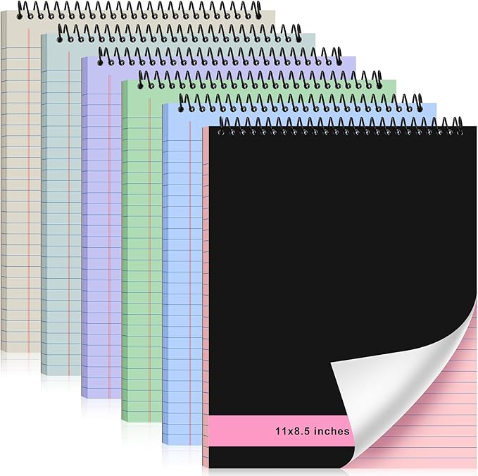 Resurhang 6 Pcs Legal Pad Top Spiral Bound Notebook 70 Sheets Double Sided by Resurhang