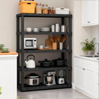 72”h plastic garage storage shelves,5-tier heavy duty plastic shown in use