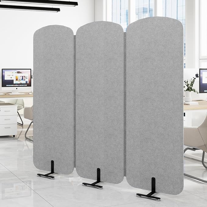 Natwind 3 Panel 73.2 x 71 inch Office Room Privacy Protect Space Divider by Natwind