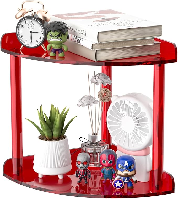 Sezanrpt 2 Tier Countertop Corner Organizer Shelf 7x7x8 Inch, Vanity Storage by Sezanrpt