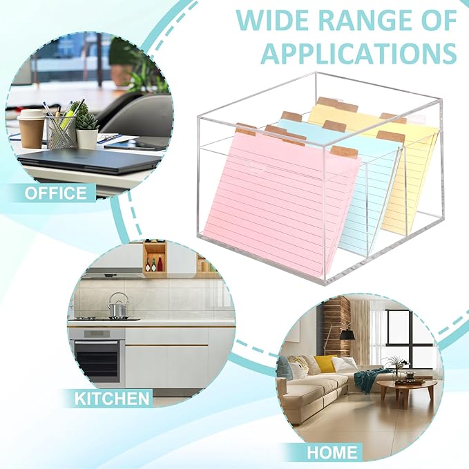 4x6 Index Card Holder Acrylic Index Card Organizer Clear Index Card Box Flash - Image 4