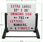 Excello Global Products Swinging Changable Message Sidewalk Sign: 37" x 36" Sign - Image 5