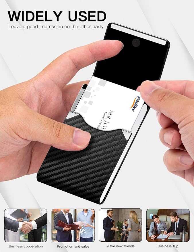 Padike Professional Business Card Holder PU Leather Business Card Case Name - Image 5