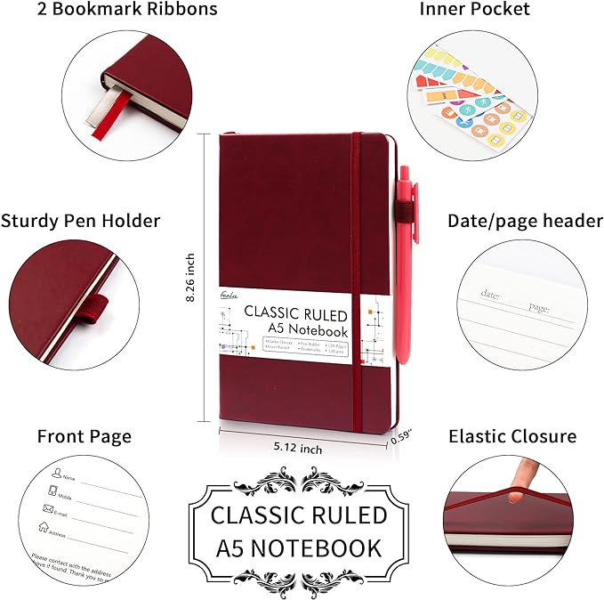 feela 24 Pack Journal Notebook for Work, Business Notebook Bulk Hardcover Lined - Image 2