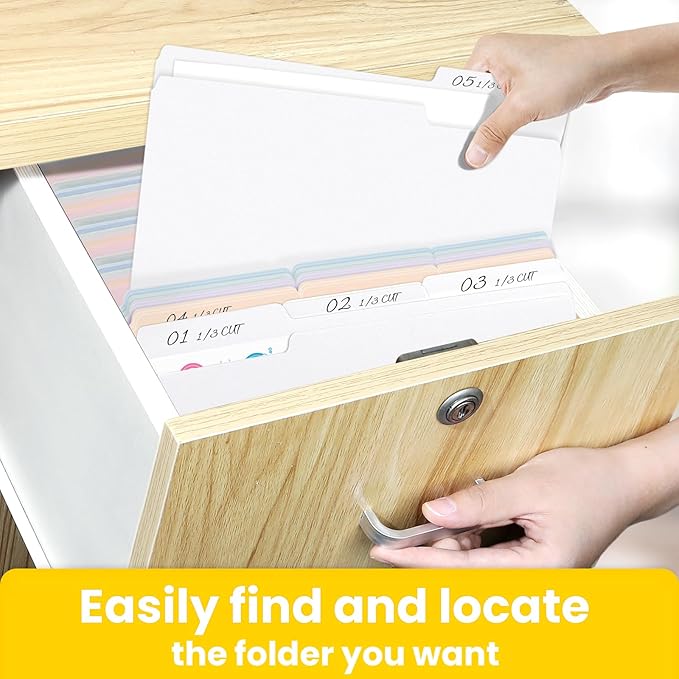 SUNEE File Folders, 30 Pack Manilla Folders 8.5 x 11, Colored File Folders Home - Image 3