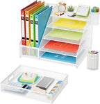 Marbrasse Desk Organizer with File Holder, 5-Tier Paper Letter Tray Organizer - Image 2