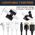 SOULWIT 50Pcs Adjustable Cable Management Clips, Adhesive Organizers Sticky - Image 3