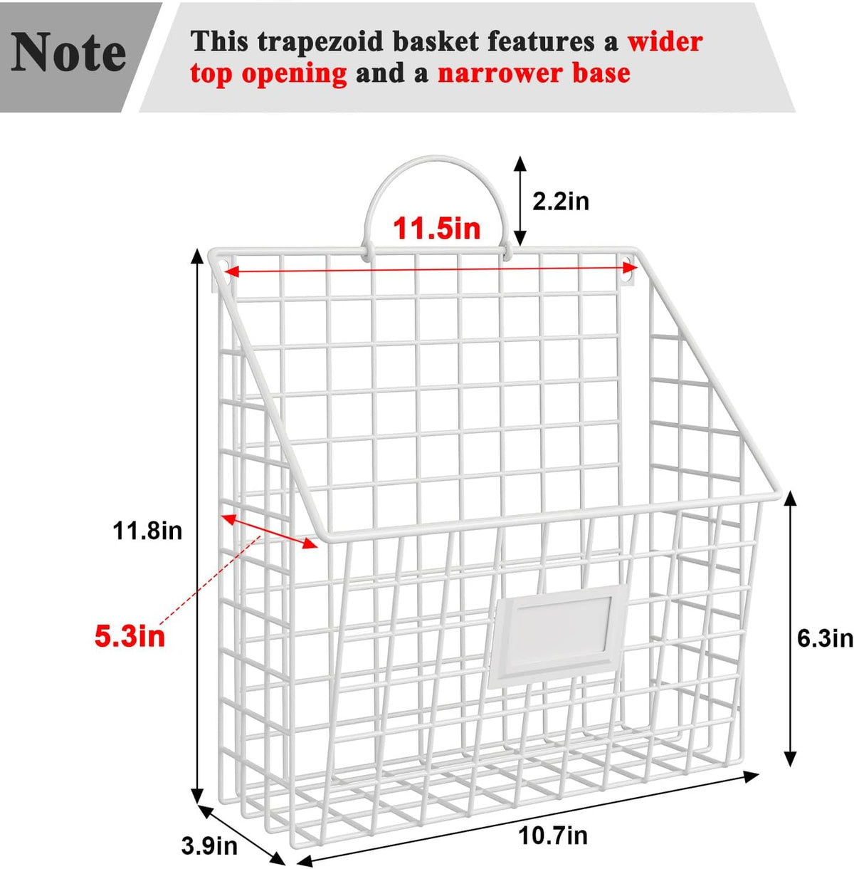 4 Packs Hanging Wall File Organizer with Hooks, Magazine Rack ,Mail Basket