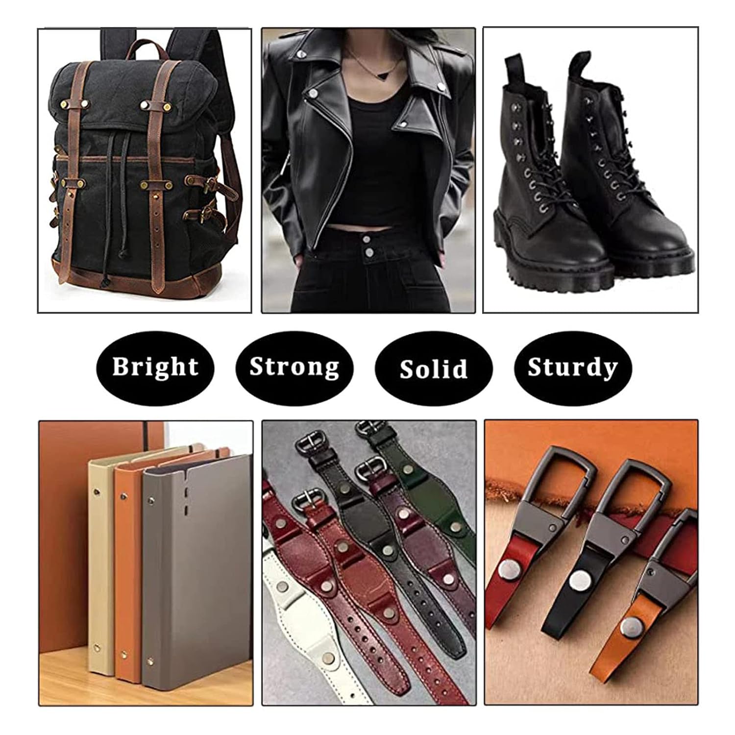 50 Sets Chicago Screws Carbon Steel Binding Screws Rivet Book Binding DIY Leather Craft Assembly Bolt M5*7mm Black
