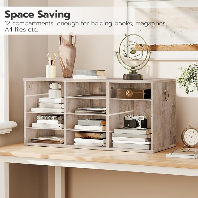 HOOBRO Countertop Mail Sorter Organizer, Wooden Literature Organizer, Student - Image 3