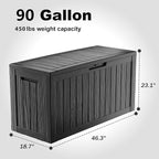 EasyUp 90 Gallon Deck Boxes Waterproof, Outdoor Large Storage Boxes - Image 2