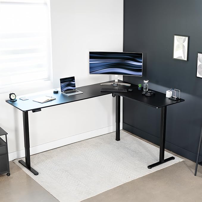 VIVO Electric Corner 84 x 63 inch L-Shaped Standing Desk, Memory Height - Image 8
