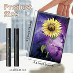 BWEGRHE Slim Credit Card Holder, Sunflower Yellow Purple Galaxy RFID Blocking - Image 2