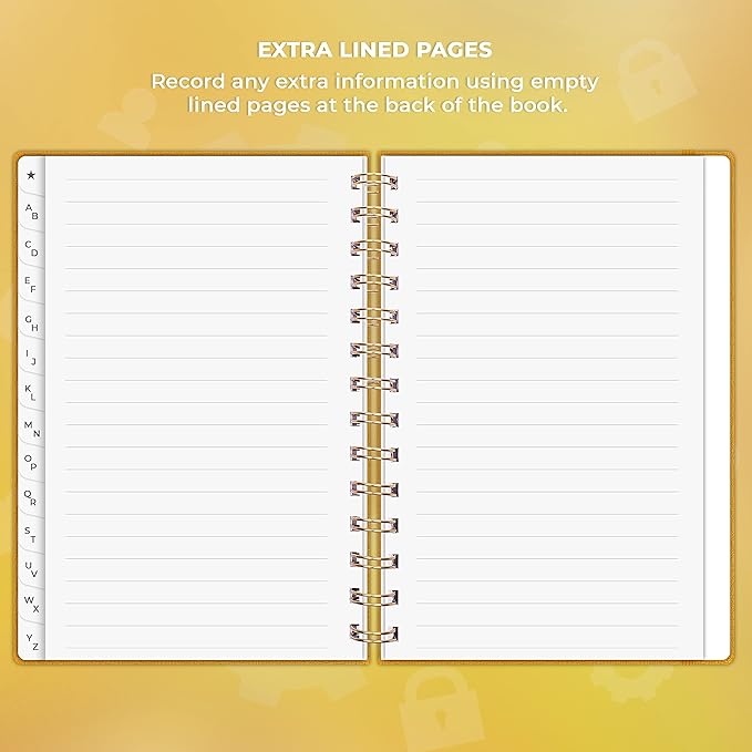Clever Fox Password Book Spiral – Internet Address & Password Organizer - Image 6