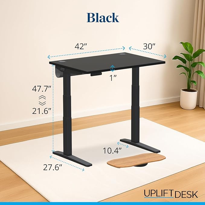 UPLIFTDESK V3 2-Leg Black Laminate Wood Standing Desk – Adjustable Height - Image 2