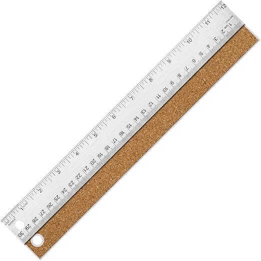 Metal Ruler with Cork Backing, 12 Inch Stainless Steel Rulers 12 Inch Metal by Unknown