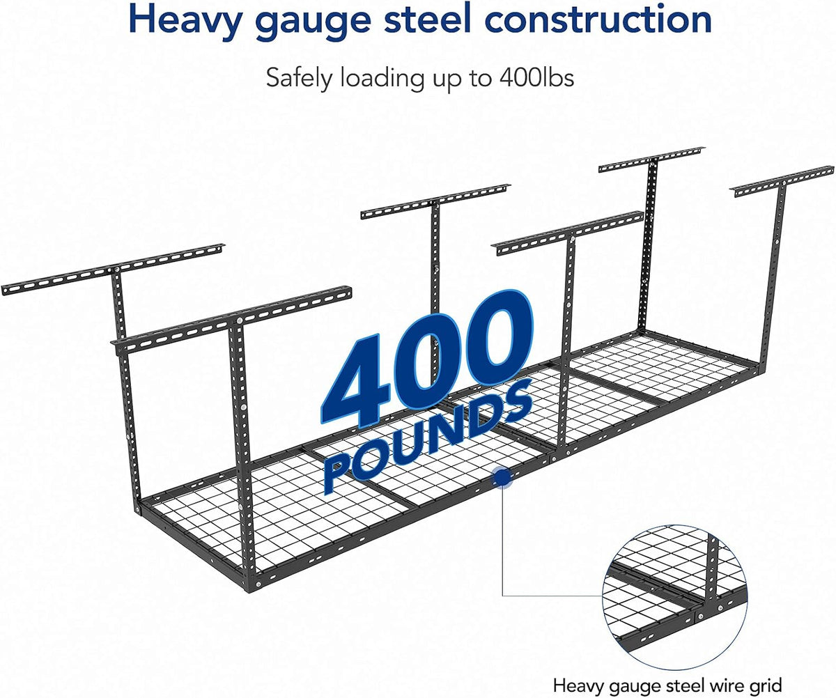 fleximounts 2x8 overhead garage ceiling storage rack organization, close-up detail