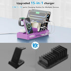 600w Charging Station for Multiple Devices, 15 in 1 Wireless Charger - Image 3
