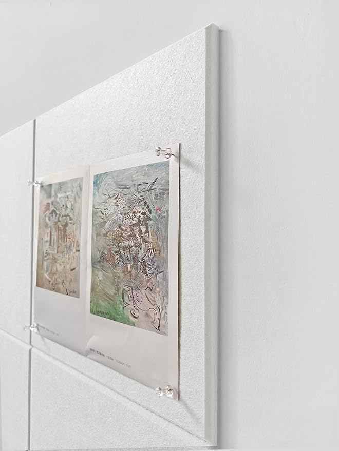 White Cork Board Tiles | Large Cork Board Alternative | Felt Wall Tiles | - Image 6