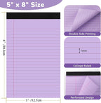 Thboxes 8 Packs Small Note Pads 5x8, Color Legal Pad 5x8 College Ruled Small - Image 3
