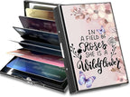 BWEGRHE Slim Credit Card Holder, Sakura Butterfly RFID Blocking Metal Wallet by BWEGRHE