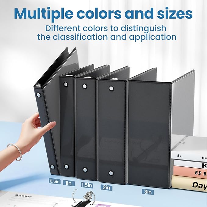 SUNEE 3 Ring Binders 1 Inch 12 Pack - Image 5