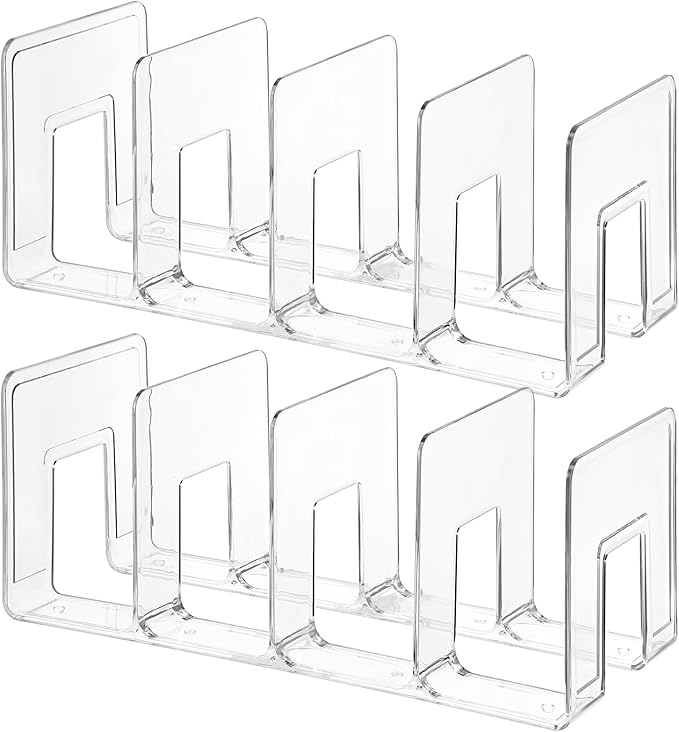 Lemecima 4 Pack Acrylic File Sorter, 4-Section Clear Desktop File Folder Holder - Image 7