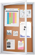 Homezelle Enclosed Cork Bulletin Board 36"x24" Outdoor Weatherproof Cork by Homezelle
