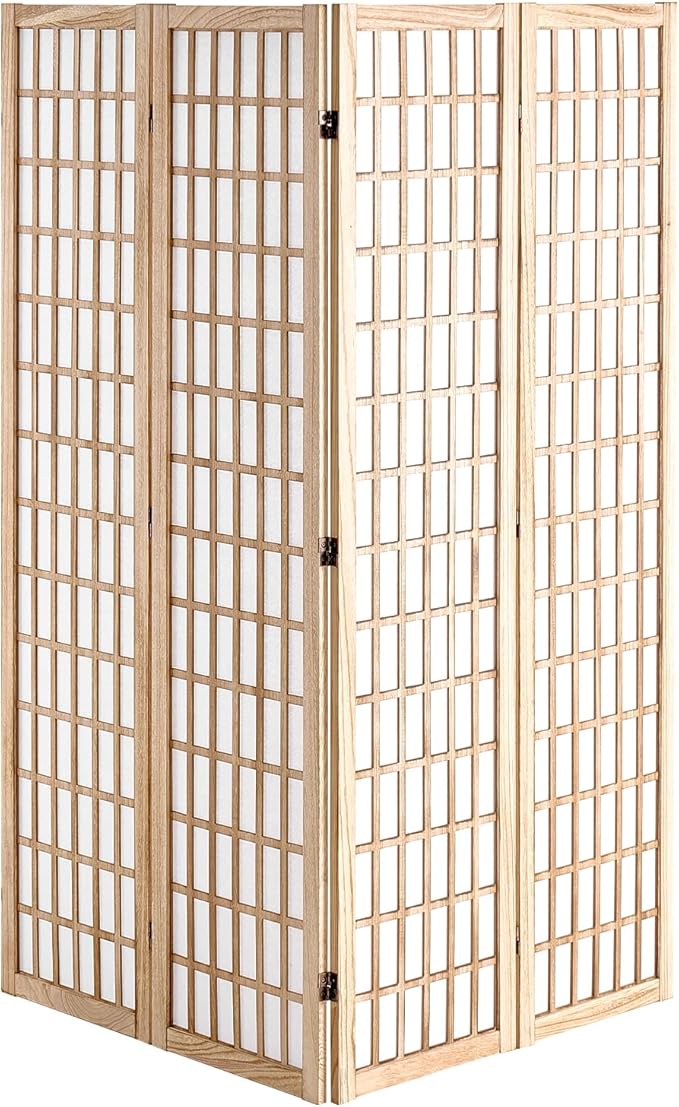 VEVOR Room Divider, 4 Panel Japanese Room Divider, Folding Privacy Screen Indoor - Image 4