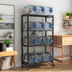 kitchen garage metal shelves, storage shelves organizer, foldable, close-up detail