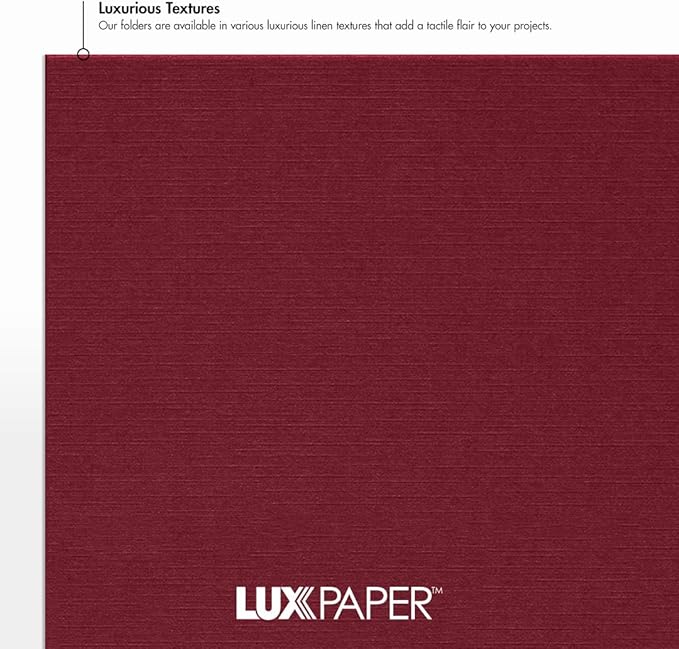 LUXPaper 9.5" x 12" Certificate Holders | Burgundy Linen | 100lb. Cover | 25 Qty - Image 5