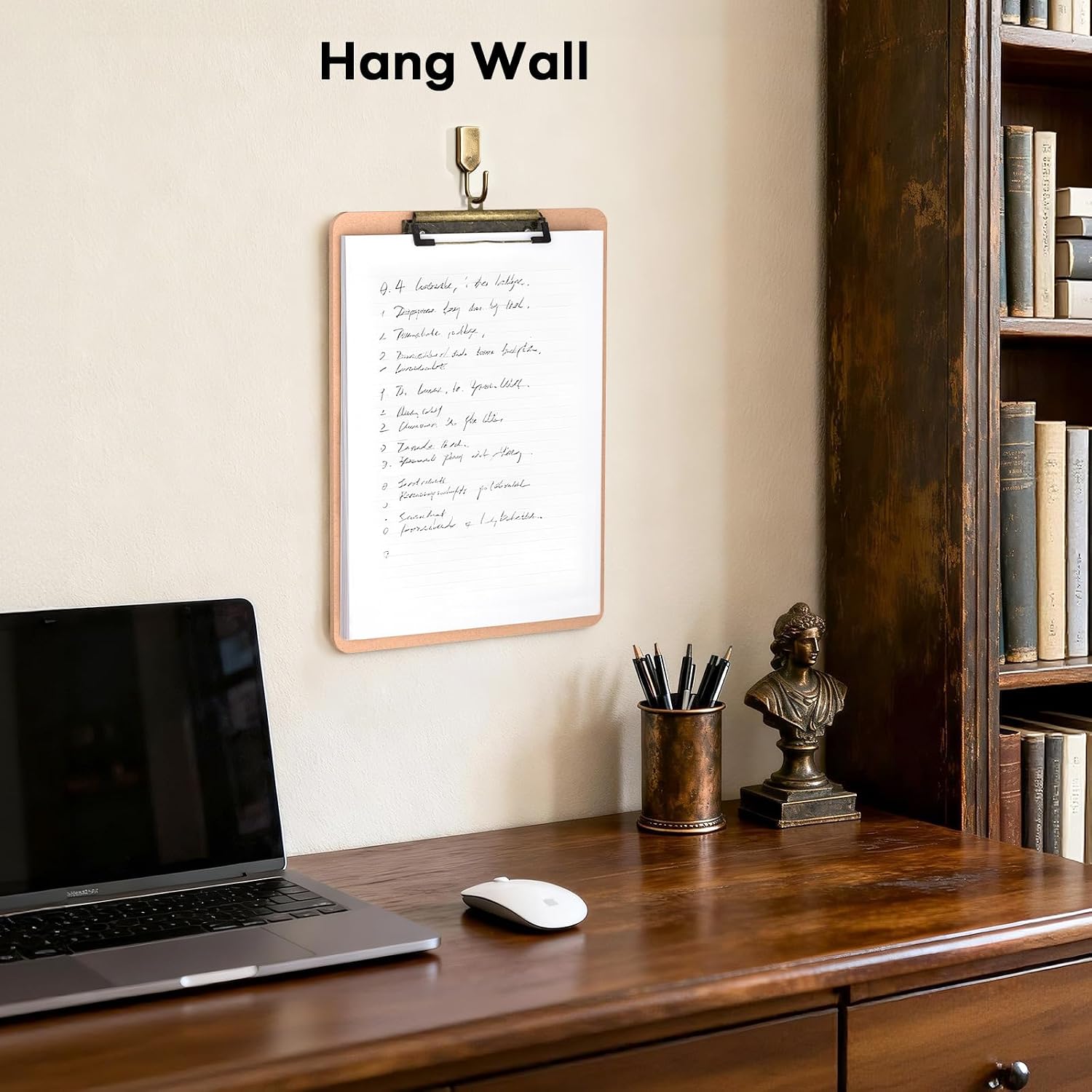 Wood Clipboards with Pen Holder, 8.5 x 11'' Clip Board | Black Clip, 9 x 12.5'', Letter Size for Classroom, Students, Teacher, Office & School Supply