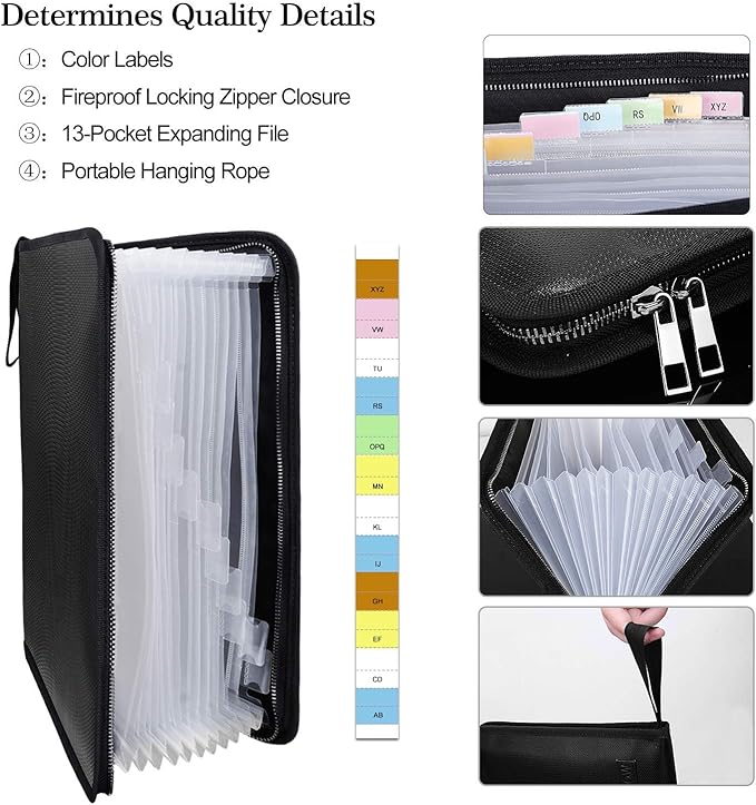 ENGPOW Fireproof File Folder Fireproof Fire and Water Resistant Money Document - Image 3
