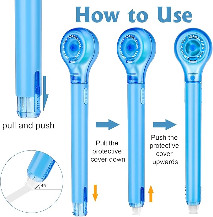 8 Pack Correction Tape Pens, 8 Color Comfortable Pen Shape Correction Pen Tape - Image 3