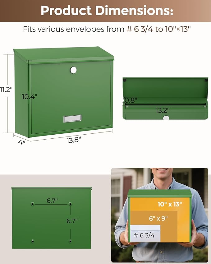 LAND·VOI Locking Wall-Mount Mailbox - Image 6