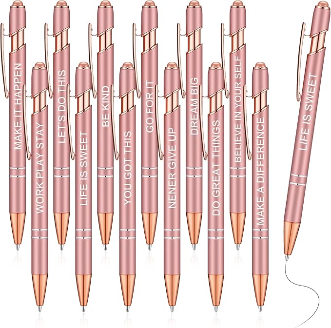 Zonon 12 Pcs Inspirational Pens Bulk Funny Ballpoint Pen by Zonon